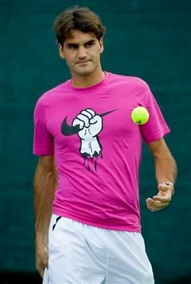 federer pink shirt