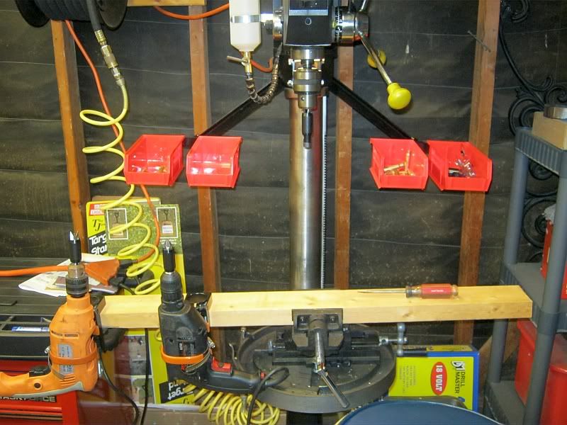 Drill press caddy for easy brass prep.