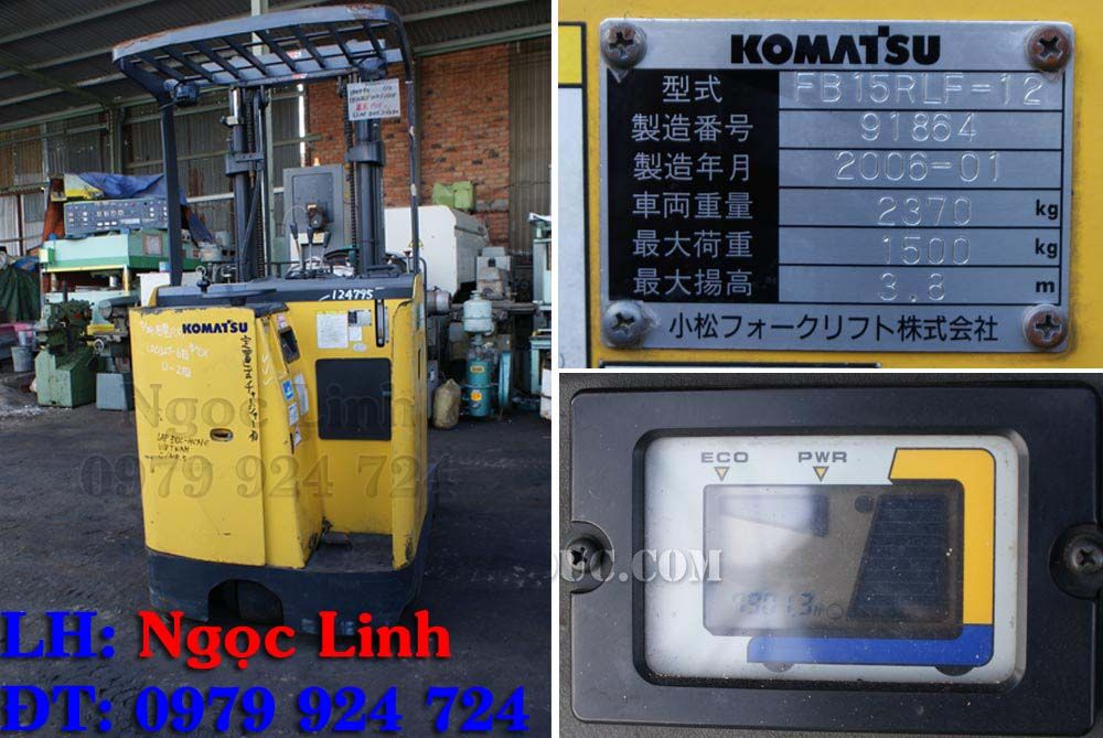 Xe nâng điện đứng lái Komatsu FB15RLF-12, đã qua sử dụng 1500kg, Lh: 0979 924724