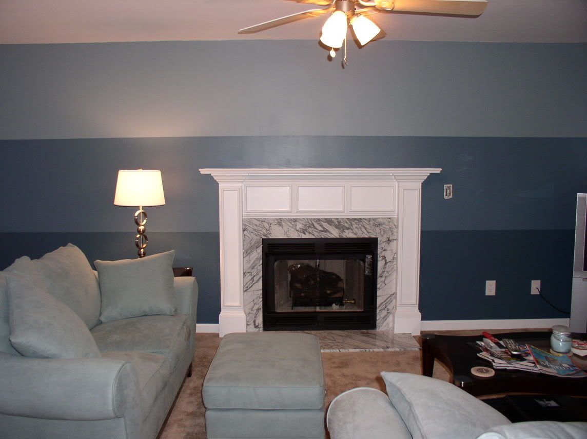 Blue Striped accent wall Striped accent walls, Home, Accent wall