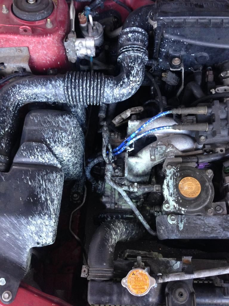 ('01'02) Coolant spraying from cap and tank, overflow....overflowing