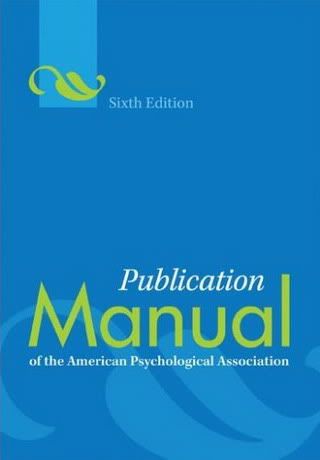 Publication Manual of the American Psychological Association, Sixth Edition