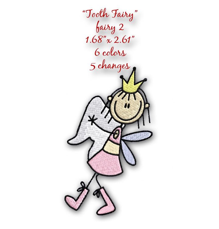 Needle Passion Embroidery Animals Embroidery Design: Tooth Fairy 3