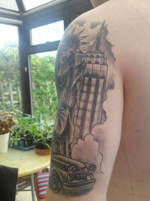 half sleeve tattoos with cross. Half Sleeve Tattoo Stars. way
