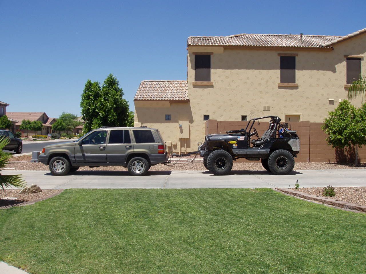 Flat towing a jeep zj #5