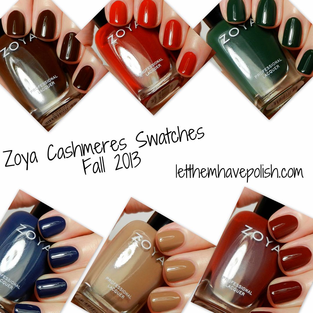 Let them have Polish!: Zoya Cashmeres Fall 2013 Collection Swatches